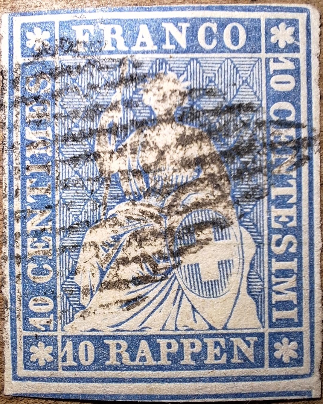 Tutti i francobolli: Strubel 23A3 mit Befund Kat. 110.- – Usato da Balgach venduto da SIMEON27