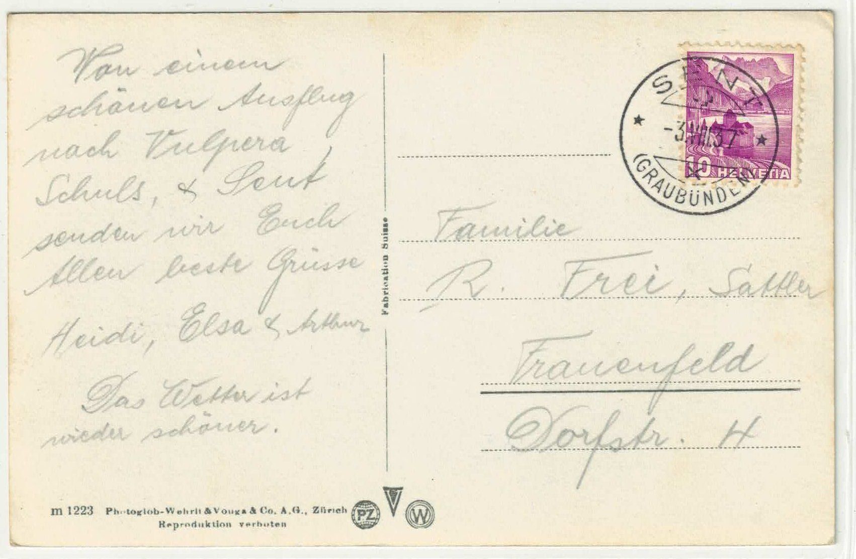 Cartoline postali: Sent - Generalansicht - Unter-Engadin – Usato da Ettingen venduto da Kartenplanet 1