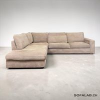 Johan Jakob Pfister Ecksofa Grand aus Cordstoff beige