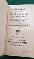 Antikes Buch "Réflexions sur le désastre de Lisbonne" 1756