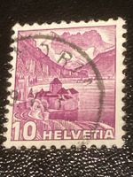 Landschaft Schloss SBK Nr. 203 1936 Abart gebr. Randlinie