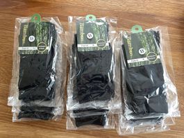 Socken, Bambus, XS, schwarz 34-36; 3 x 3 Paar, Total 9 Paar