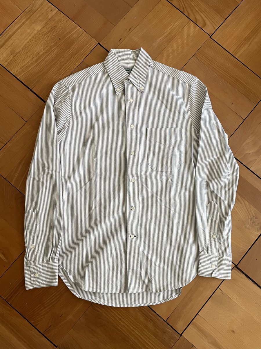Camicie: Gitman Bros Vintage Hemd Weiss/Graue Striche - S – Usato da Zürich venduto da Rollladen