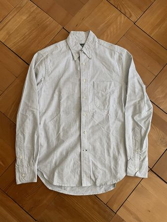 Gitman Bros Vintage Hemd Weiss/Graue Striche - S