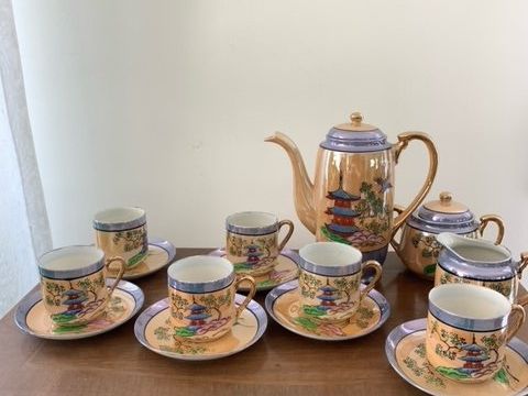 Set di piatti: Vintage Japanisches Lusterware Tee Set - Vollständig – Usato da Wängi venduto da Lacangreja1 1