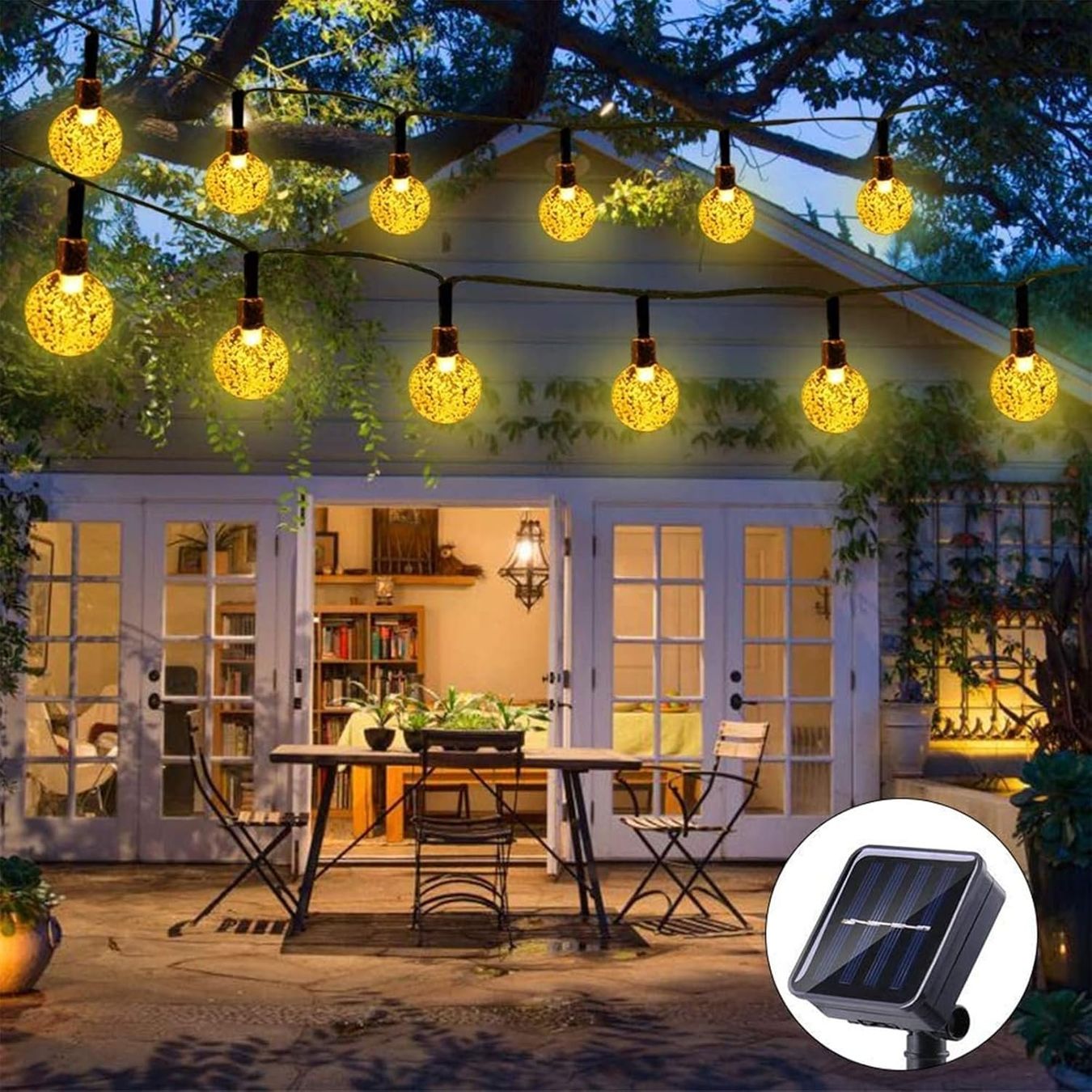 Ghirlande e barre luminose: Solar Lichterkette Aussen 11m mit 60 LED Kugeln – Nuovo e nell'imballaggio originale da Nuglar venduto da SmartLiving24