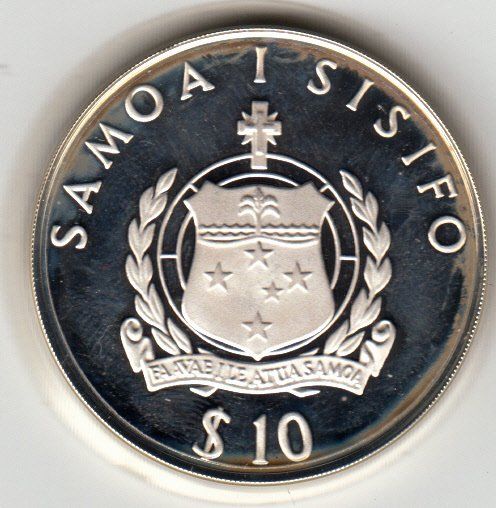 Tutti le monete: Samoa -- 10 Dollar 1986 - Silber – Usato da Gossau SG venduto da Gallus00 1