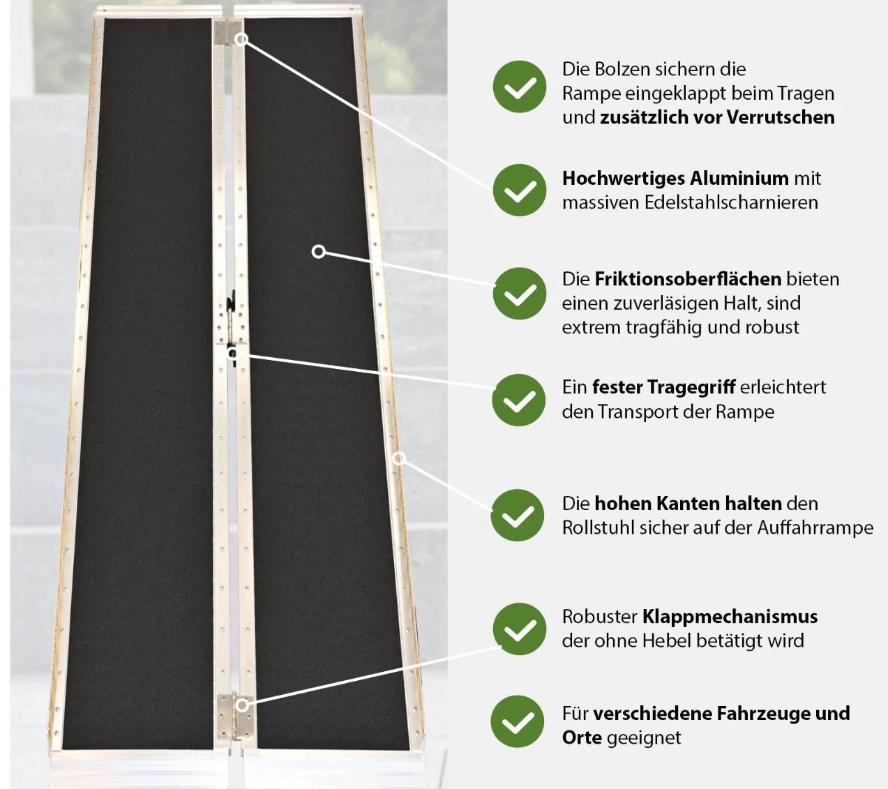 Altro: Rollstuhlrampe 184cm  Rollstuhlrampe Schwellenrampe – Nuovo e nell'imballaggio originale da Amriswil venduto da JaJa-Express 8