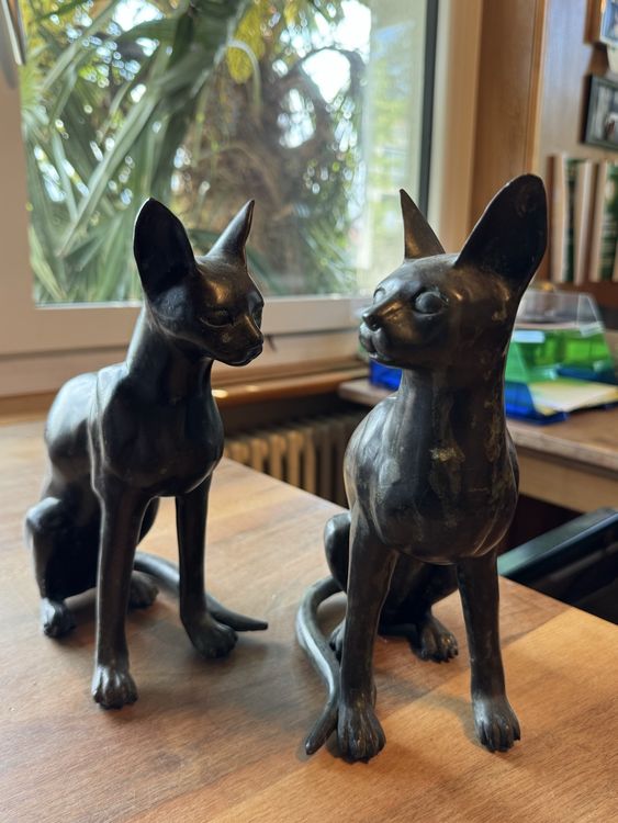 3 Statues De Chats Métal Pour Jardin - Silhouettes Noires Avec Papillon, Décoration Extérieure Pelouse Terrasse - 9