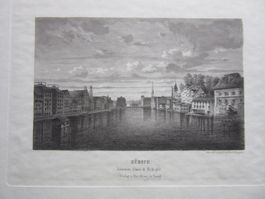 ZÜRICH  STAHLSTICH BLATTGRÖSSE CA. 35X25CM ZUSTAND GUT