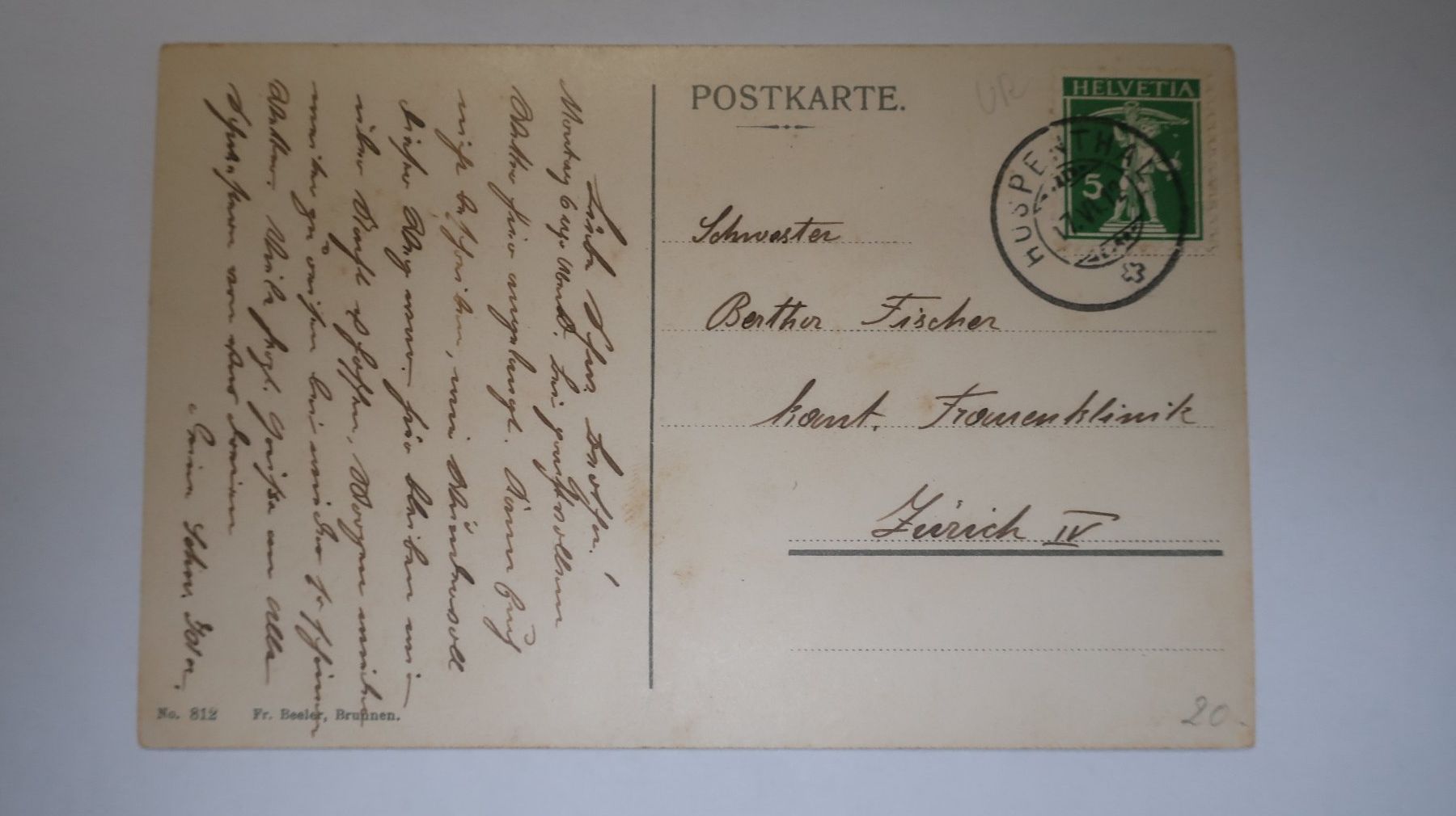 Cartoline postali: Hospenthal mit Spitzliberg 1912 – Usato da Cormoret venduto da Pascalll2001 2