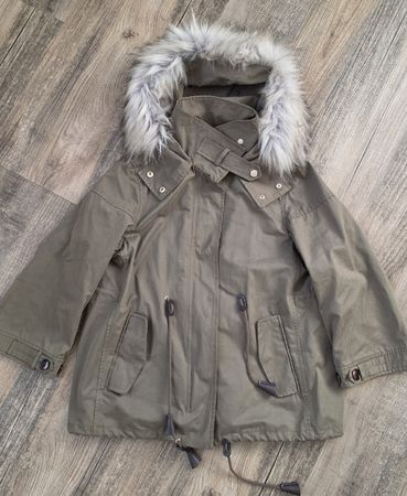 Übergangsjacke mit Kapuze, Khaki, Grösse S, ZARA WOMEN