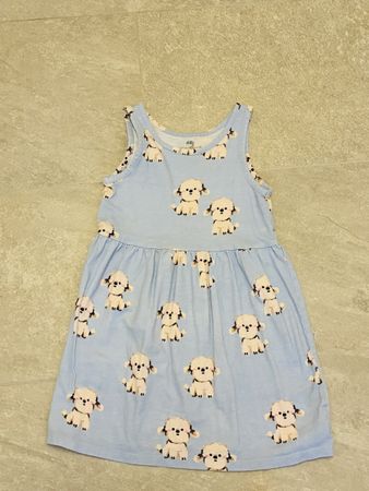 H&M Sommerkleid, Gr. 110/116, süsses Hunde Muster, Top!