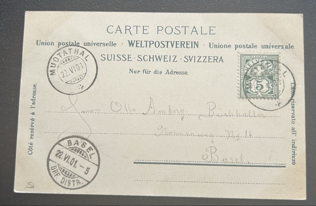 Cartoline postali: Gruss aus Schwyz mit Strassenbahn  – Usato da Horw venduto da Tellbub 1