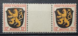 Franzö Zone Allgemeine Mi-Nr.6bx ZW Postfrisch Geprüft 90 Fr