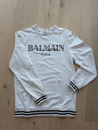 Balmain Paris Pullover, weiss mit Streifen, Grösse M