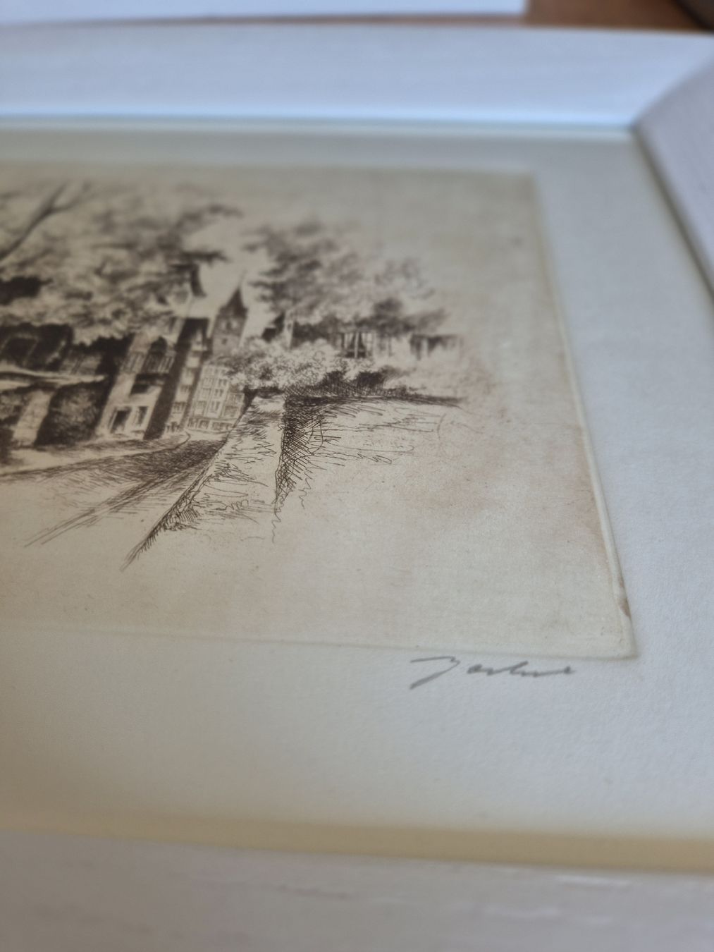 Grafica & Litografie: Vintage Framed Etching Signed Artwork, St Peter's Zurich – Usato da Zürich venduto da mrs_kz6n 4