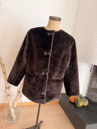 H&M Kunstfell Jacke braun Grösse L guter Zustand