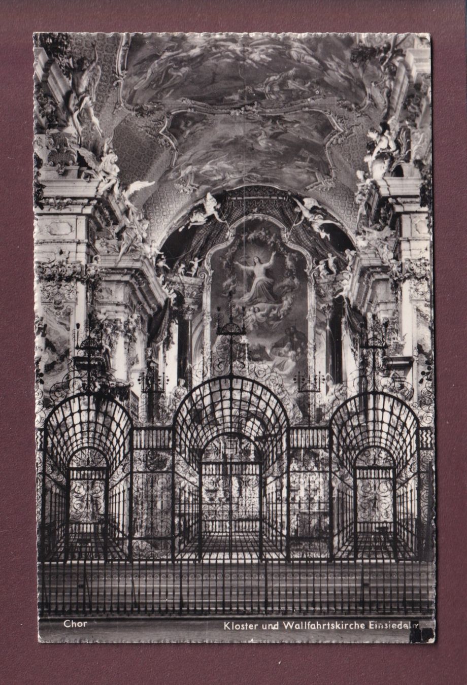 Cartoline postali: EINSIEDELN - Kloster - Chor - 1953 – Usato da Pully venduto da nicecards