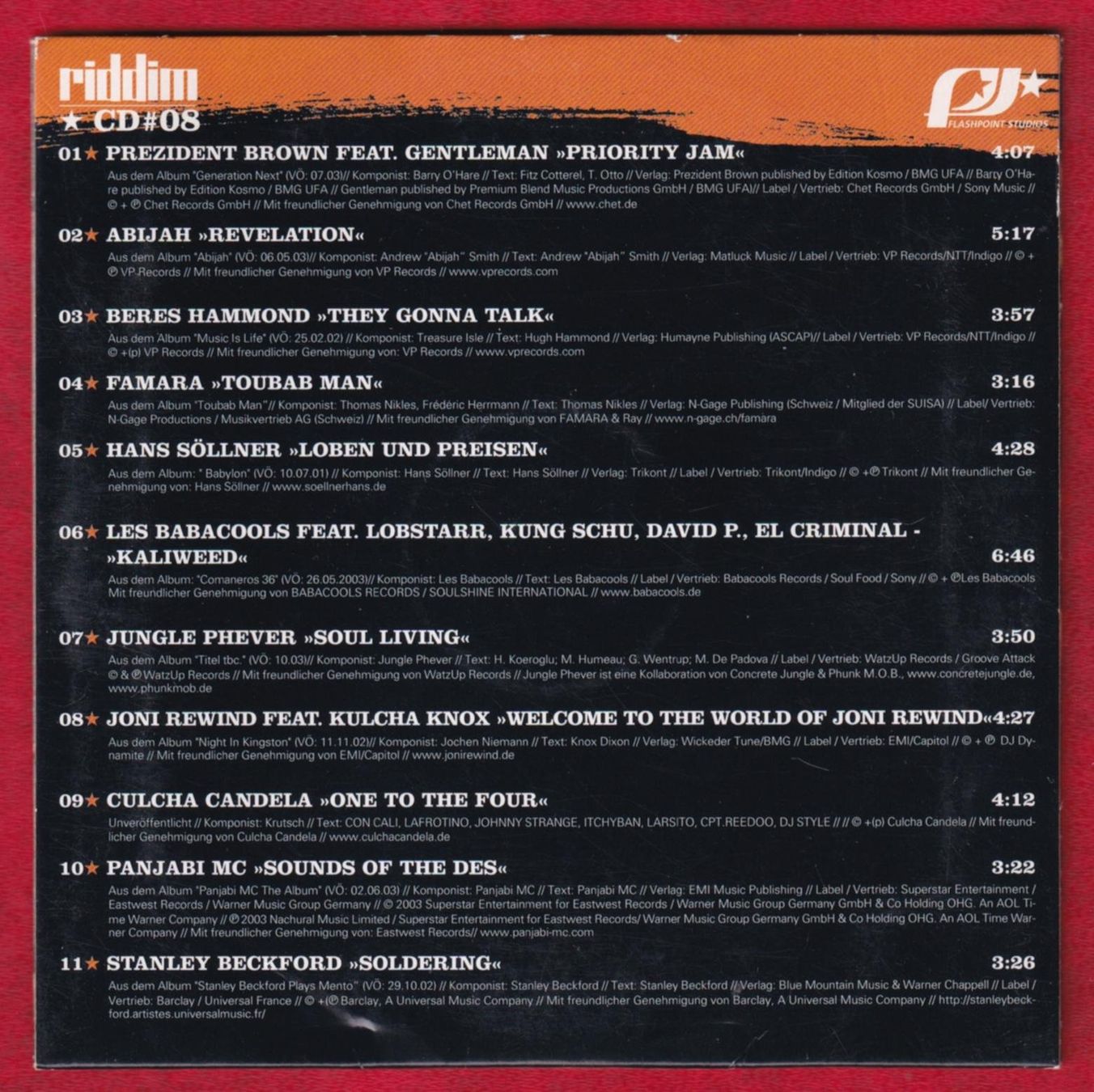 CDs: Riddim CD #08 - Various Reggae (CD) – Gebraucht aus Zürich von Pfluftl2000 1