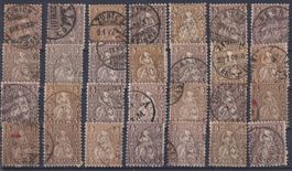 TOP LOT Sitzende, 5 Rp,, diverse Farbnuancen/Stempel++++