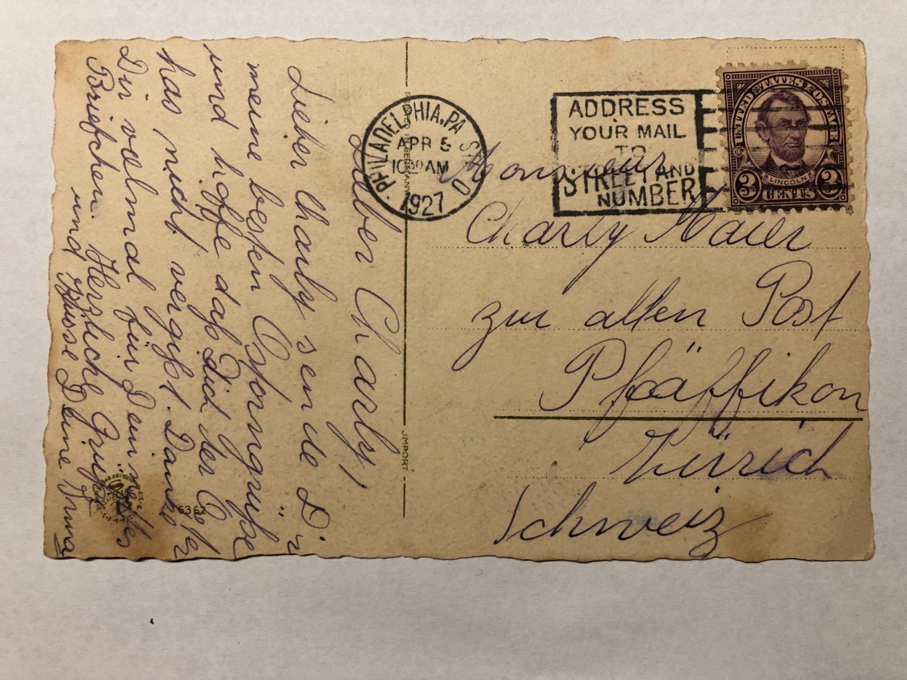 Cartoline postali: Fröhliche Ostern 1927 – Usato da Pfäffikon ZH venduto da Waltoversand 1