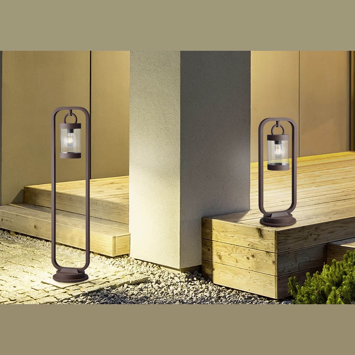 Lampade: Aussen Stehleuchte, 60 cm Höhe, Braun – Nuovo (secondo la descrizione) da Kreuzlingen venduto da Smart-Light 1