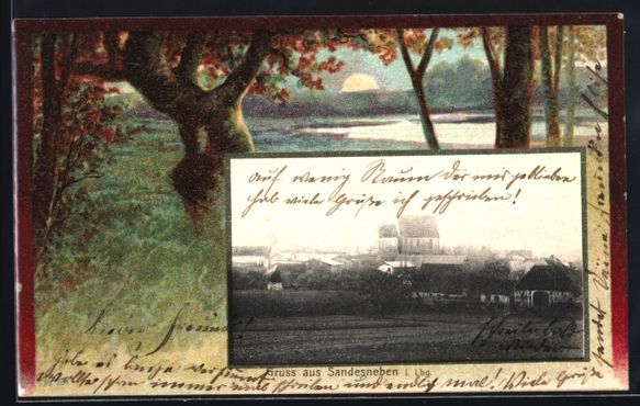 Cartoline postali: Grusskarten-AK Sandesneben i. Lbg., Teil – Usato da Berlin venduto da bartko-reher