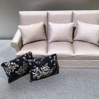 tolles Puppenstube Stoff Sofa mit 5 Kissen - Handarbeit -OVP