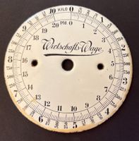 VINTAGE WAAGE ZIFFERLATT EMAILLIERT