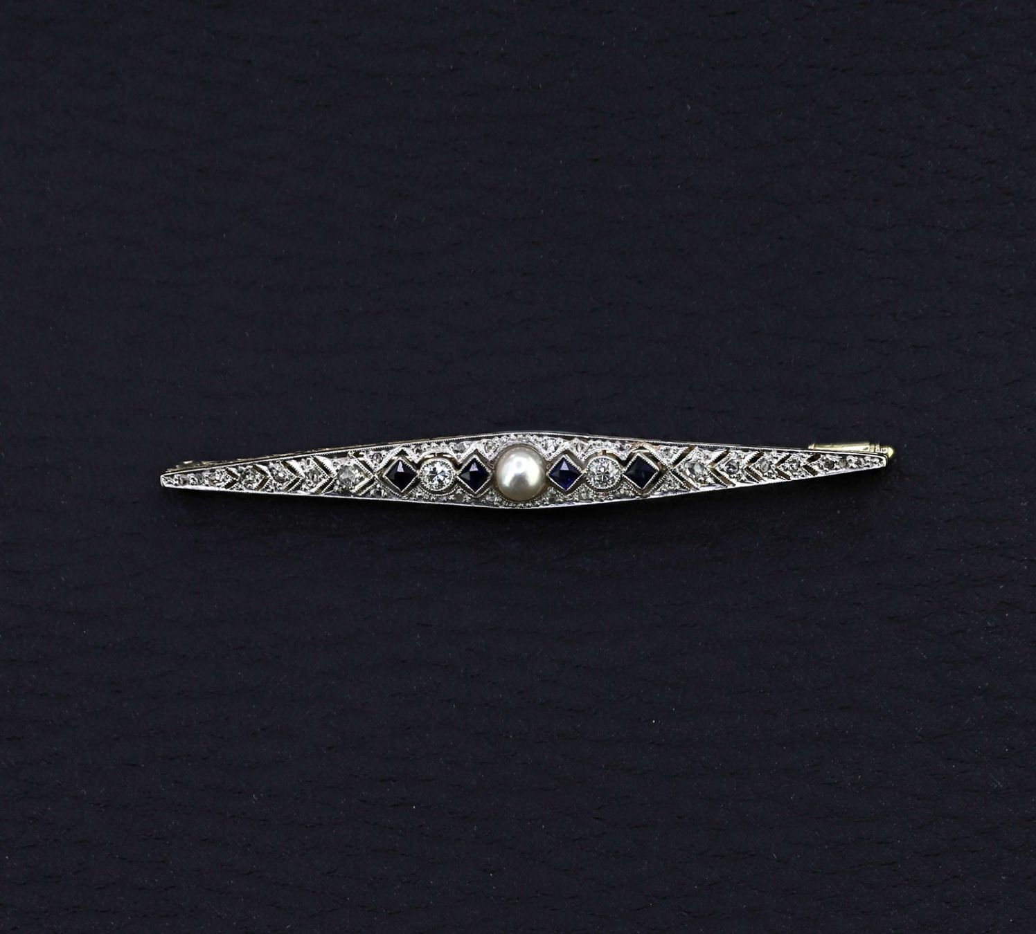 Spille & Fermagli: Saphir Diamant Stabbrosche – Usato da Zürich venduto da Vintage-Jewellery 3