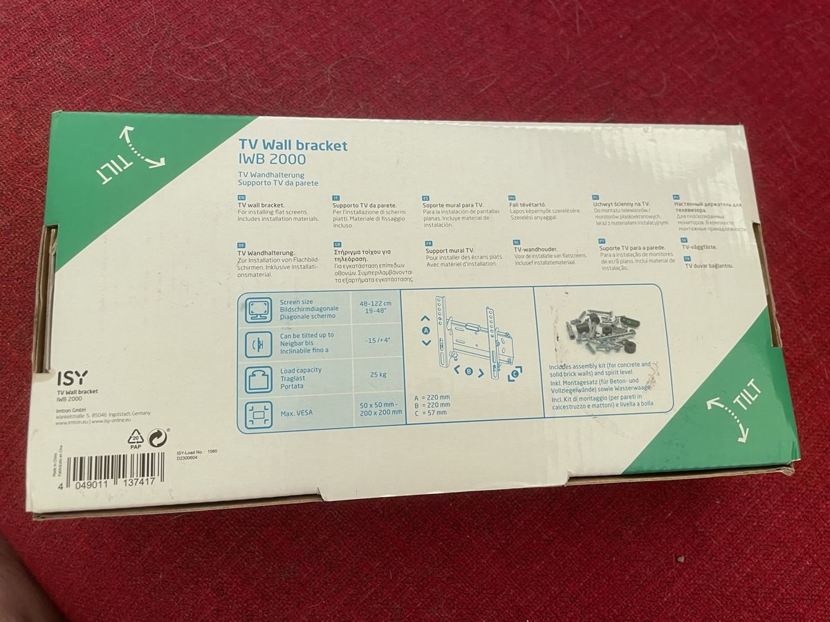 Supporti a parete: ISY TV Wandhalterung IWB 2000 48-122cm neu – Nuovo (secondo la descrizione) da Aarau Rohr venduto da keedom 1