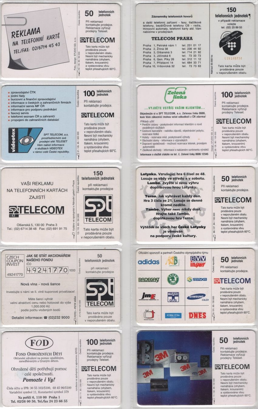 Telefon- & Taxkarten: 10 seltene Telefonkarten aus der Tschechoslowakei – Gebraucht aus Eglisau von Chperfins 1