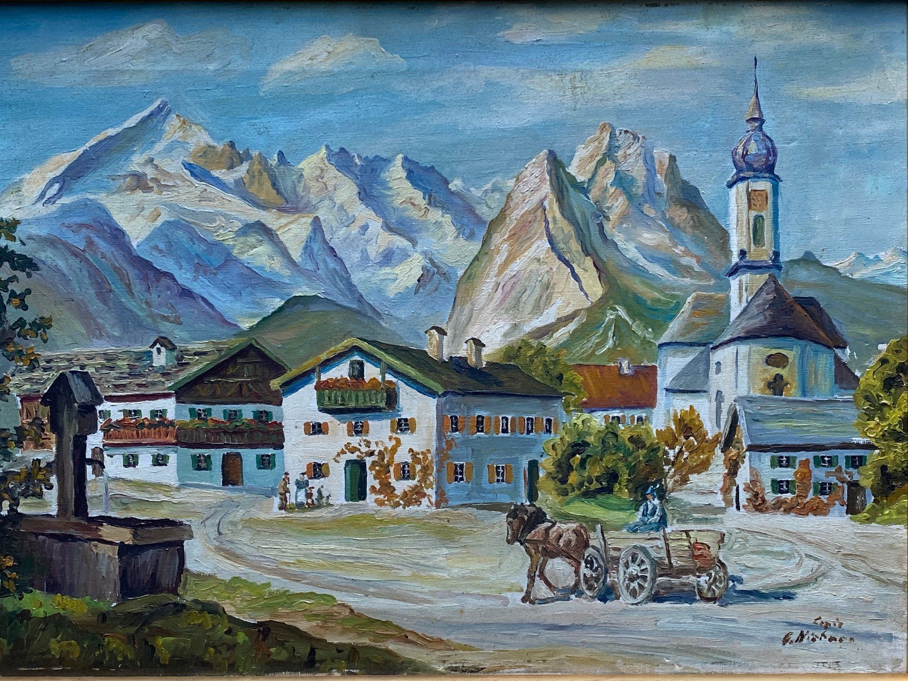 Gemälde: Gemälde Alpenländisch Graubünden Tirol – Gebraucht aus Vaduz von hirschjager 1
