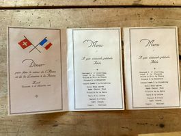 Antike Menu-Karte, Fest Rückkehr Elsass à la France Judaika