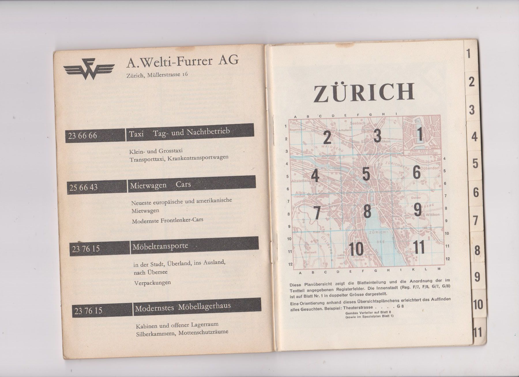 Cartine & Atlanti: Stadtplan Zurich in 11 Teilblättern - 1959 – Usato da Bex venduto da Canouille 4