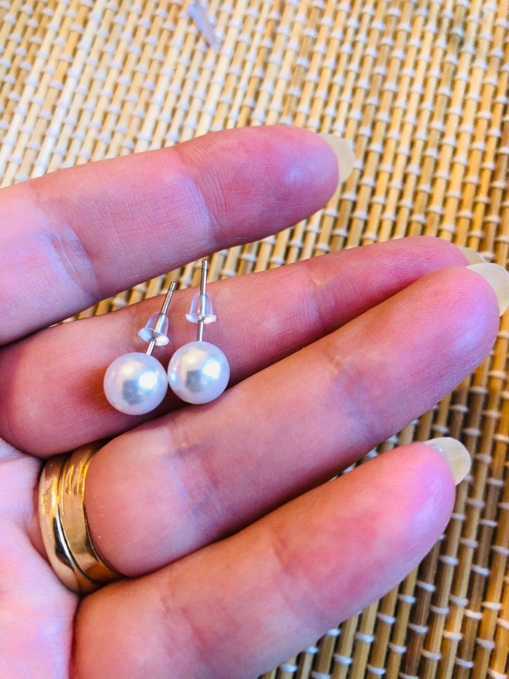 Orecchini pendenti & Orecchini a lobo: 6-8mm Shell white Pink Pearl – Nuovo e nell'imballaggio originale da Genève venduto da AGBERG 6