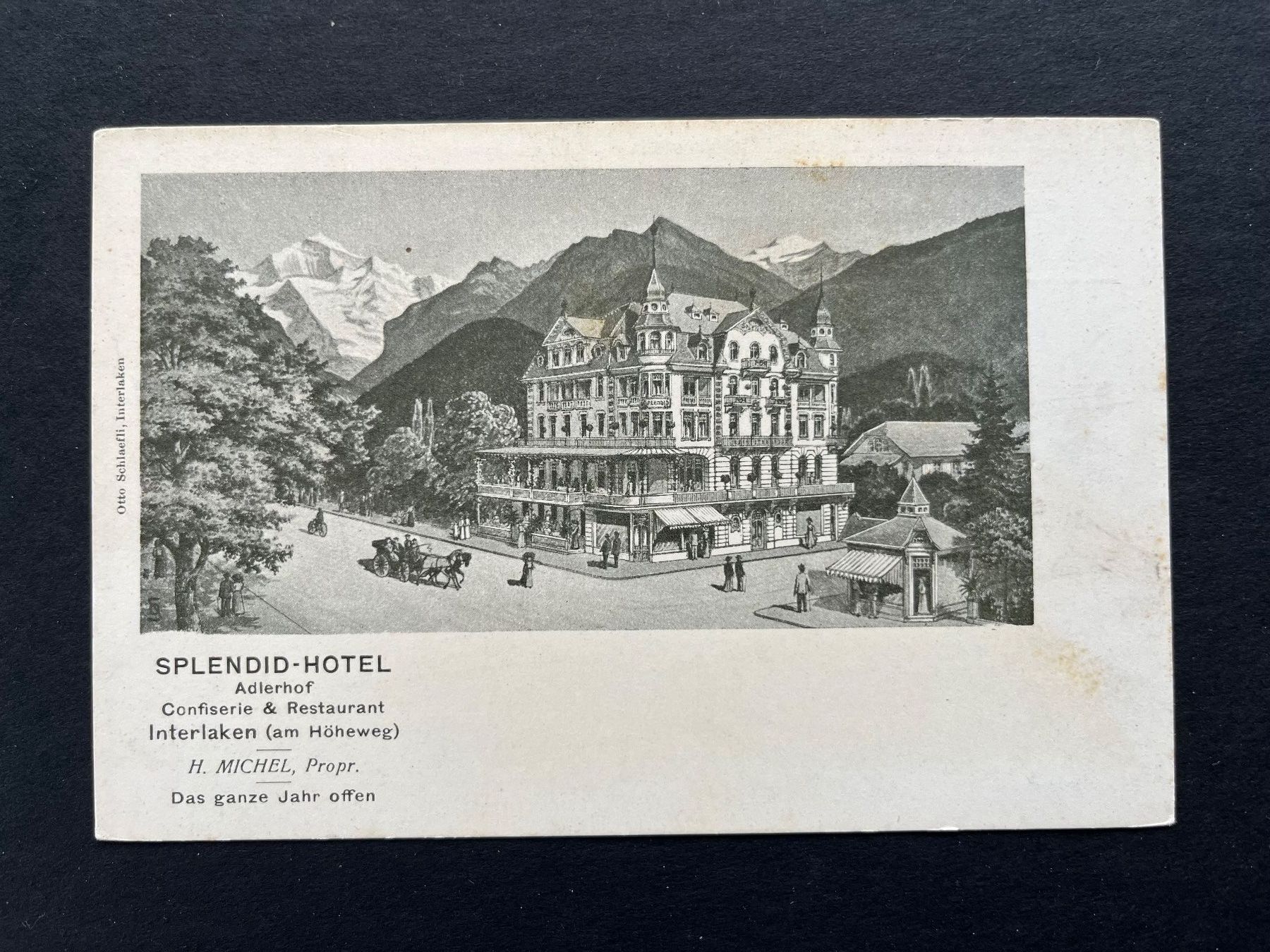 Cartoline postali: Alte Ansichtskarte Hotel Splendid Adlerhof Interlaken – Usato da Wettingen venduto da Bonanza69