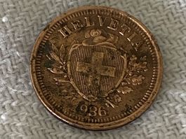 1 centime/rappen 1936