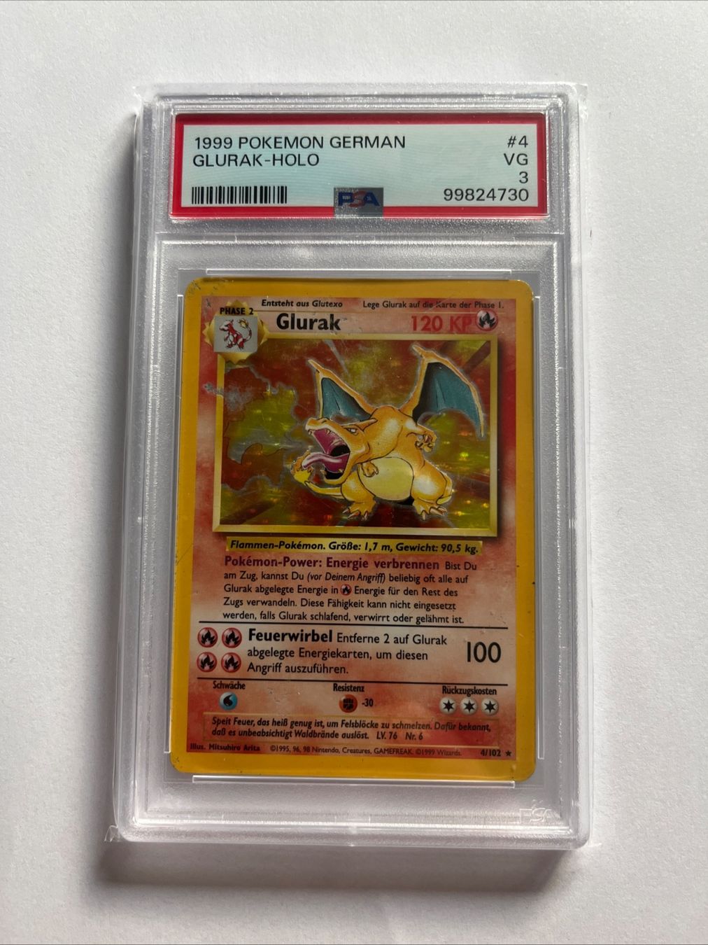Cartoline: PSA 3 Glurak Holo 1999 4/102 Base Set German – Usato da Feuerthalen venduto da marcocoiro