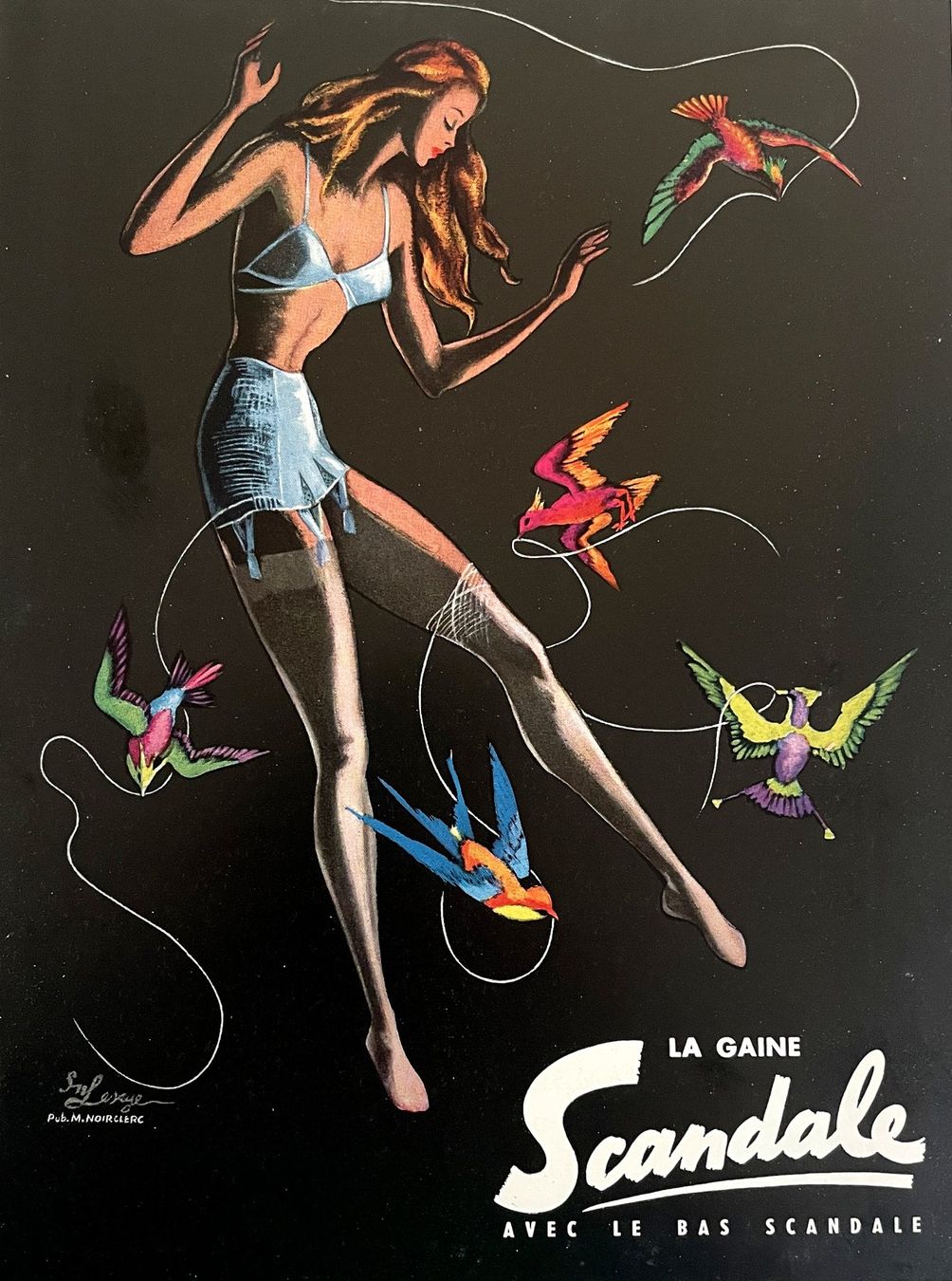 Grafica & Litografie: Scandale StrÜmpfe - Gerahmte Werbung / Publicité 1955 – Usato da Savagnier venduto da Ne2065 1