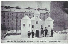 CONCOURS DE CONSTRUCTIONS DE NEIGE. -- à  La  Chaux-de-Fonds