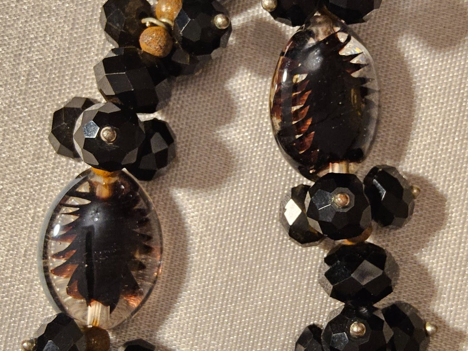 Gablonzer Ketten: Alte Gablonzer schwarze Halskette, Collier ca. 1950er – Gebraucht aus Zürich von philpip