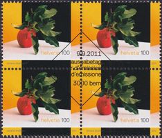 2011, Nr.1410 (LI-CH) Viererblock mit Ersttags-Stempel