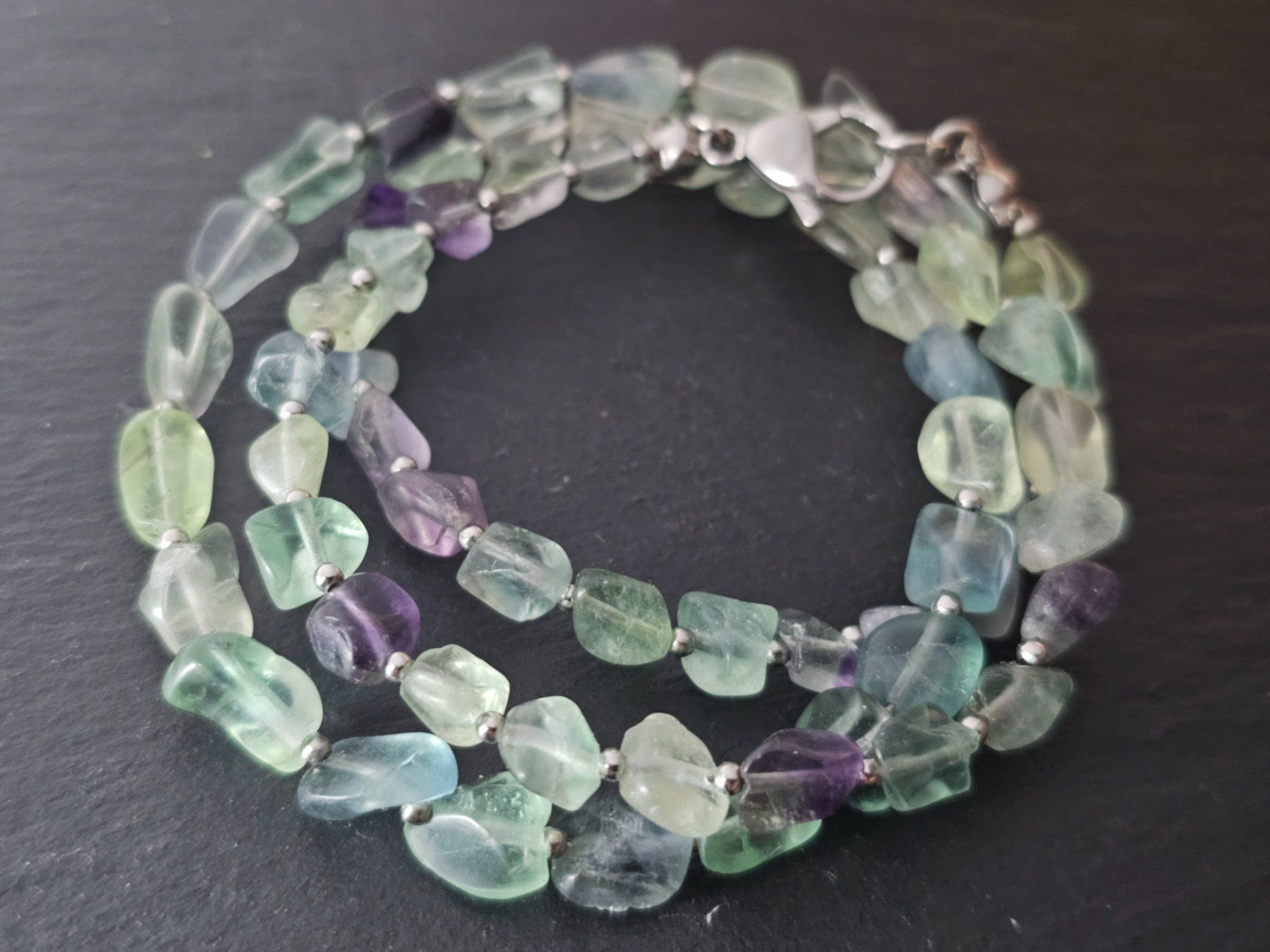Catenine: Multi Fluorit Kette Edelstein Edelsteinkette – Nuovo (secondo la descrizione) da Riedt b. Erlen venduto da Gottestraene 2