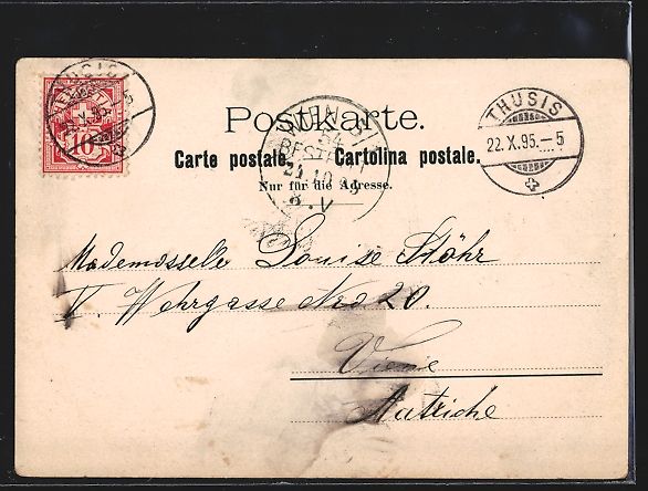 Cartoline postali: Vorläufer-AK Thusis, 1895, Viamala II.  – Usato da Berlin venduto da bartko-reher 1
