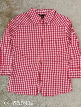 Bluse mit Karomuster rot/weiss, H&M, Gr 38,NEUWERTIG