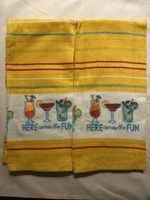 2 Summer Cocktail Kitchen Towels, new