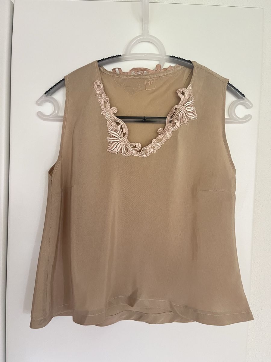 Top: Top mit Spitze, cropped, Beige, Grösse S – Usato da Wädenswil venduto da Iana32