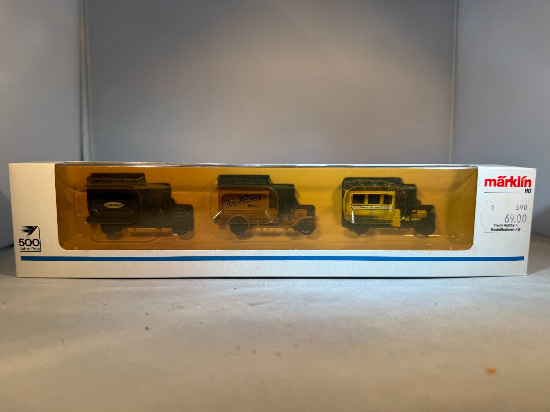 Mercedes-Benz Modellini d'auto: Märklin 1898 Oldtimer-Set Post verm, Mercedes H0 1/87 – Nuovo (secondo la descrizione) da Würenlos venduto da SWISSOLDTIMERS